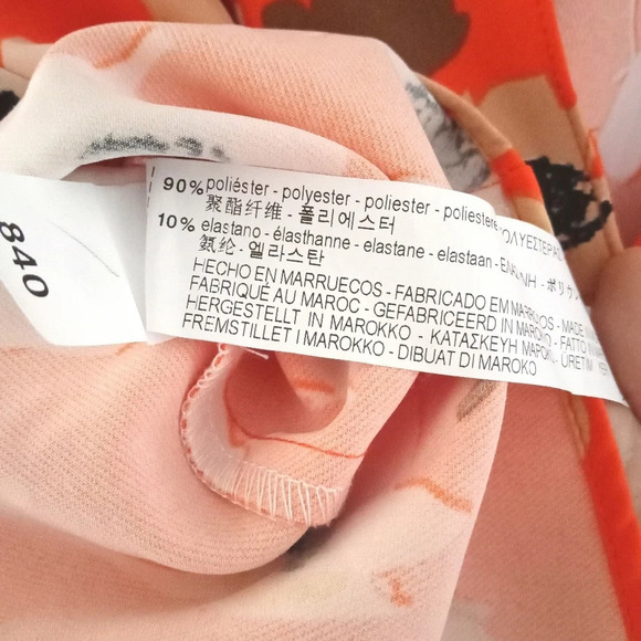 Zara Basic All Over Poppy Floral Print Back Button Balloon Sleeves Blouse Medium - Picture 10 of 10